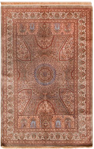Silk Vintage Persian Jamshidi Qum Rug 6 ft 8 in x 4 ft 3 in (2.03 m x 1.29 m)