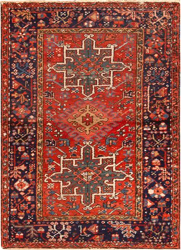 No Reserve Antique Persian Karajeh Rug 4 ft 3 in x 3 ft 1 in (1.29 m x 0.93 m)