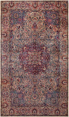 Large Antique Persian Kerman Rug 18 ft 5 in x 10 ft 7 in (5.61 m x 3.22 m)