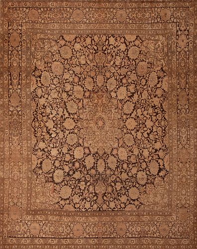 No Reserve Antique Persian Tabriz Rug 12 ft 8 in x 9 ft 10 in (3.86 m x 2.99 m)
