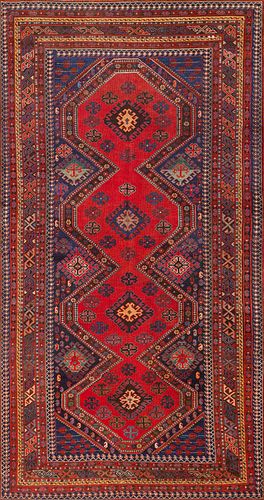 No Reserve Vintage Caucasian Shirvan Rug 9 ft 2 in x 5 ft 6 in (2.79 m x 1.67 m)