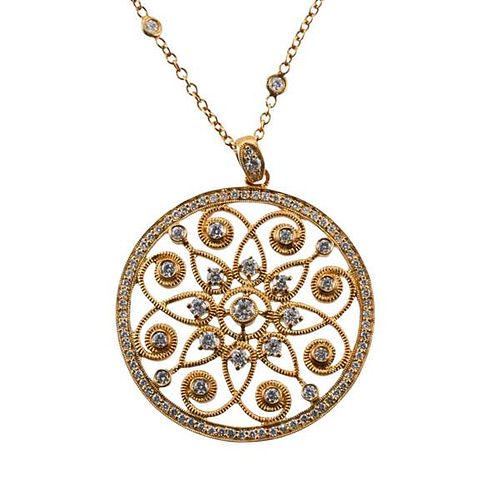 Leslie Greene 18k Gold Diamond Pendant Necklace