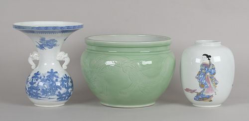 Three Pieces of Japanese Porcelain Including Hirado 