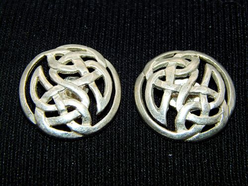 .925 Sterling Silver Celtic Button Post Earrings
