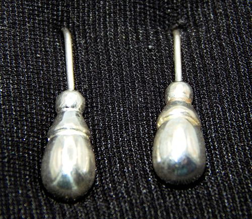 .925 Sterling Silver Solid Pear Shaped Drops on Wire 