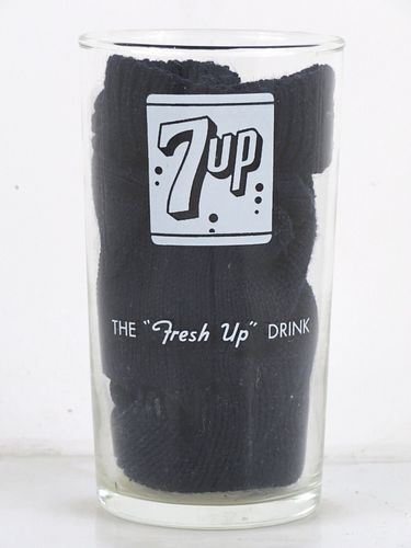 1950 7up "The Fresh Up Drink" 5 Inch Tall ACL Drinking Glass 
