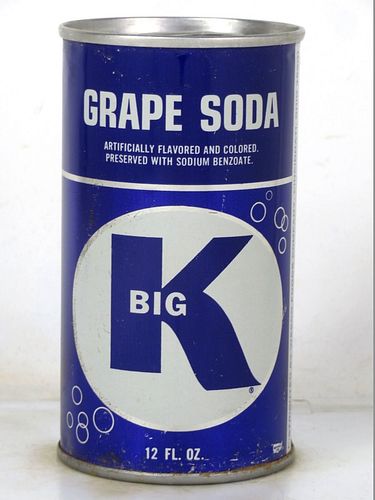 1966 Big K Grape Soda Wesco Cincinnati Ohio 12oz Fan Tab Can 