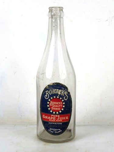 1955 Bohack's Grape Juice Brooklyn New York 15oz Bottle 