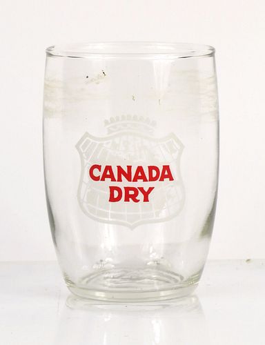 1960 Canada Dry 3¼ Inch Tall Barrel Glass 