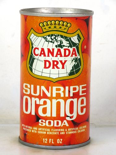 1970 Canada Dry Sunripe Orange Soda Des Plaines Illinois 12oz Ring Top Can 