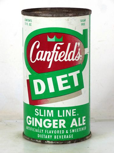 1962 Canfield's Diet Ginger Ale Chicago Illinois 12oz Flat Top Can 