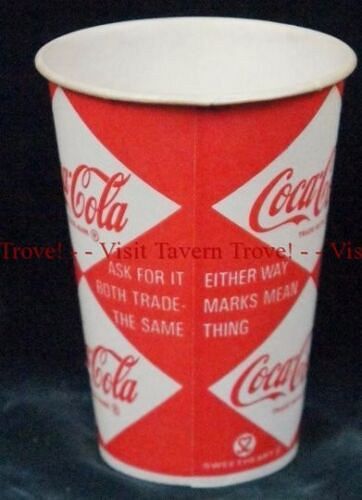 1967 Coca Cola Wax Cup 7oz ACL Bottle 