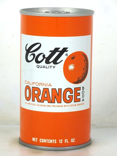 1973 Cott Orange Soda New Haven Connecticut 12oz Ring Top Can 