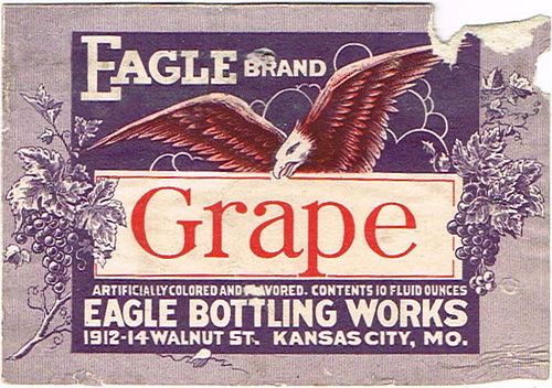 1910 Eagle Grape Soda Kansas City Missouri 10oz Label 