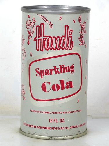 1967 Handi Sparkling Cola Denver Colorado 12oz Flat Top Can 