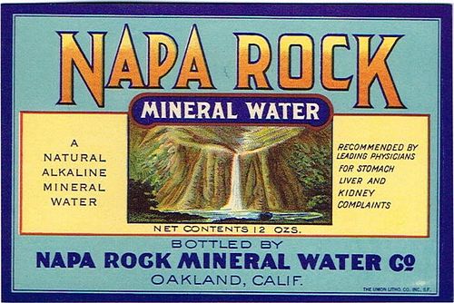1930 Napa Rock Mineral Water Oakland Califonia 12oz Label 
