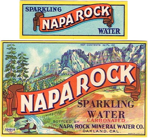 1930 Napa Rock Sparkling Water Oakland Califonia 32oz One Quart Label 