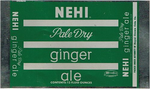 1960 Nehi Ginger Ale Flat Can Sheet 12oz 