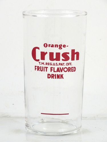 1935 Orange Crush Fruit Flavored Drink 4¼ Inch Tall ACL Drinking Glass 