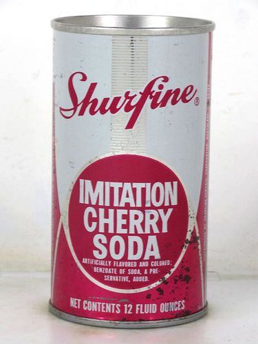 1968 Shurfine Cherry Soda Northlake Illinois 12oz Ring Top Can 
