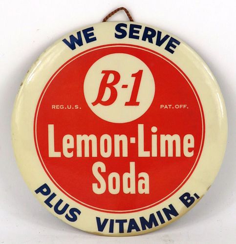 1948 B-1 Lemon Lime Soda TOC Button Sign 