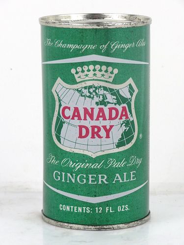 1963 Canada Dry Ginger Ale (2 label) New York NY 12oz Flat Top Can 