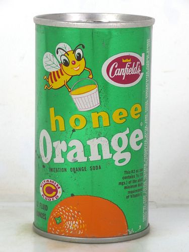 1966 Canfield's Honee Orange Soda Chicago 12oz Fan Tab Can 