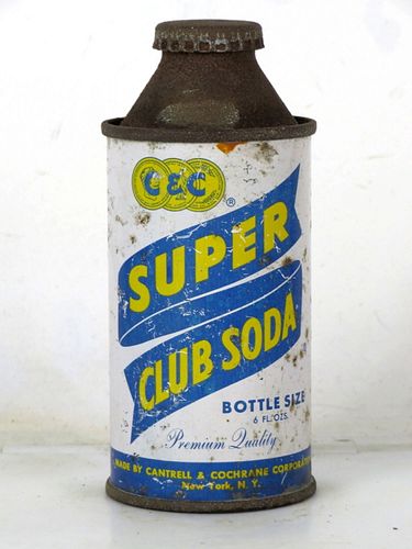 1955 Cantrell & Cochrane C&C Club Soda 6oz Cone Top Can New York New York