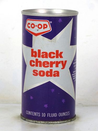 1973 Co-Op Black Cherry Soda Winnipeg Canada 10oz Ring Top Can 