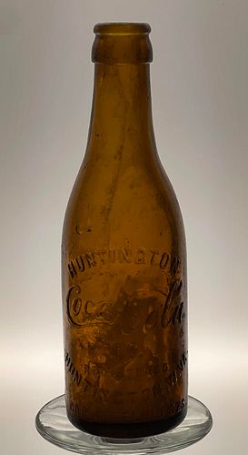 1905 Coca Cola Brown Straight Sided Huntington West Virginia 6oz Embossed Bottle 