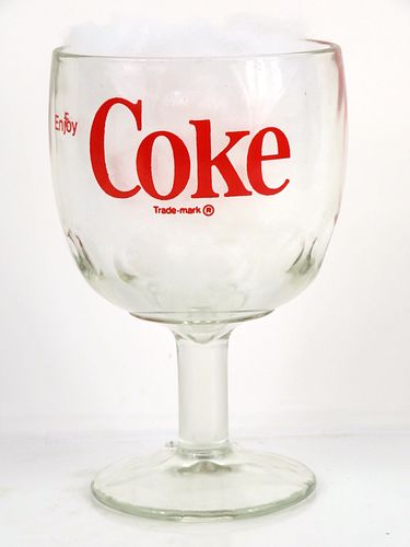 1972 Coca-Cola 6 Inch Tall Thumbprint ACL Glass Goblet 