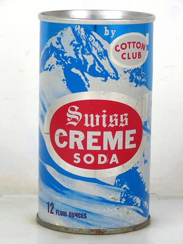 1968 Cotton Club Swiss Creme Soda Cleveland Ohio 12oz Ring Top Can 