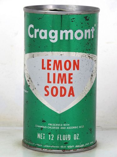 1968 Cragmont Lemon Lime Soda Oakland California 12oz Juice Top Can 