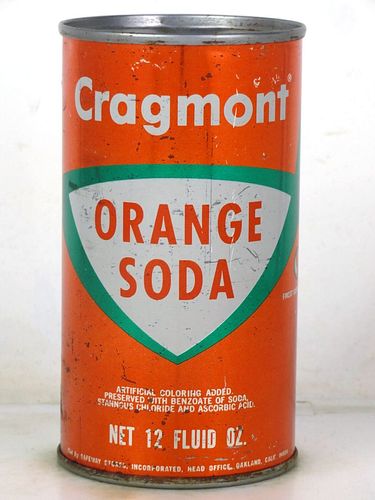 1967 Cragmont Orange Soda Oakland California 12oz Juice Top Can 