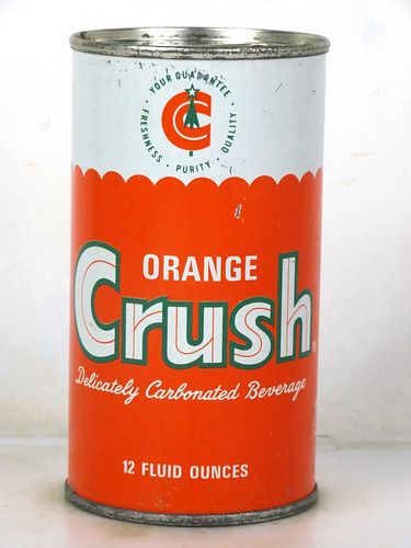 1967 Crush Orange Soda Des Moines Iowa 12oz Juice Top Can 