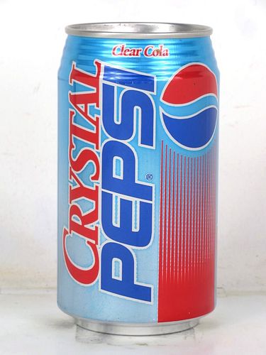 1993 Crystal Pepsi Cola Somers New York 12oz Bank Top Can 
