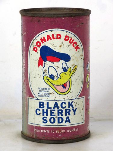 1957 Donald Duck Black Cherry Soda St. Paul Minnesota 12oz Flat Top Can 