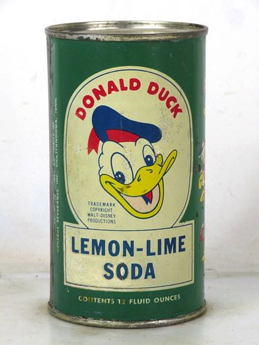 1957 Donald Duck Lemon Lime Soda St. Paul Minnesota 12oz Flat Top Can 