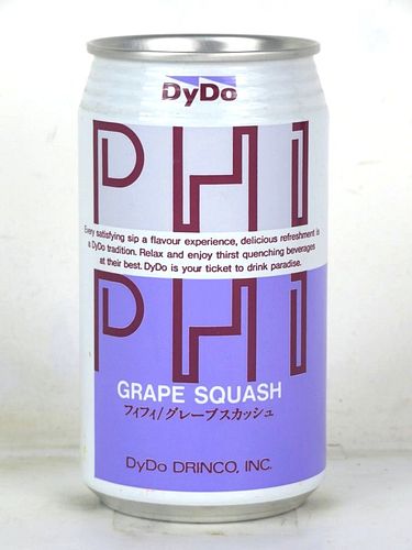 1988 DyDo Phi Phi Grape Squash Soda Taiwan 12oz Eco-Tab Can 