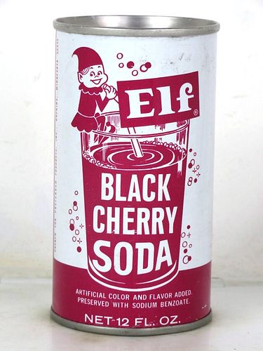 1969 Elf Blac\k Cherry Soda Hopkins Minsnesota 12oz Ring Top Can 
