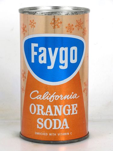 1962 Faygo Orange Soda 12oz Flat Top Can Detroit Michigan 