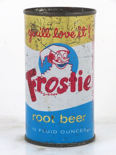 1962 Frostie Root Beer Aurora Ohio 12oz Flat Top Can 