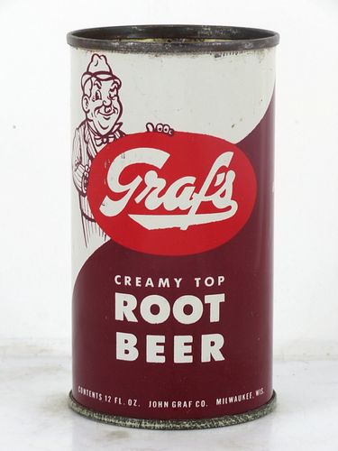 1959 Graf's Root Beer Milwaukee Wisconsin 12oz Flat Top Can 