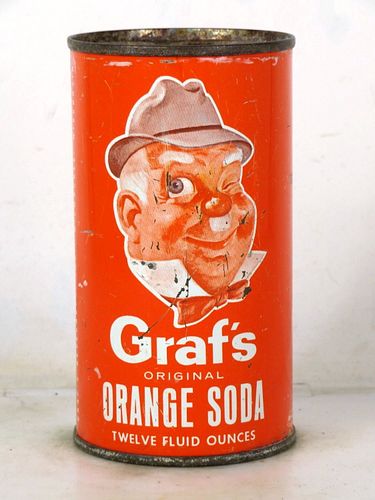 1956 Graf's Orange Soda Milwaukee Wisconsin 12oz Flat Top Can 