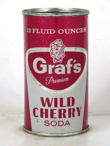 1960 Graf's Wild Cherry Soda Milwaukee Wisconsin 12oz Flat Top Can 