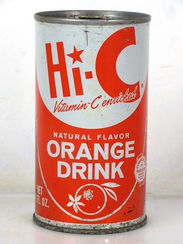 1968 Hi-C Orange Drink (V1) Houston Texas 12oz Juice Top Can 