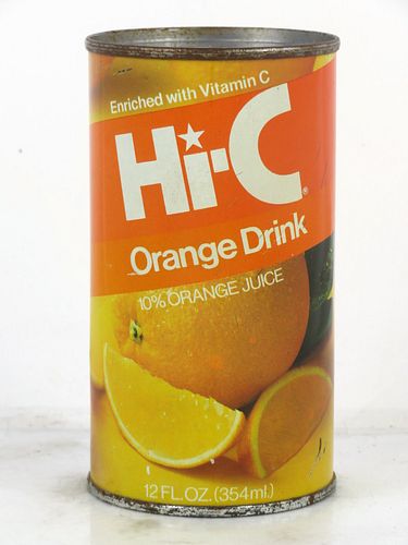 1978 Hi-C Orange Drink Houston Texas 12oz Juice Top Can 