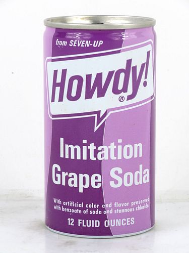 1977 Howdy Grape Soda 7up St. Louis Missouri 12oz Ring Top Can 