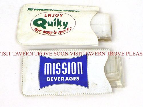 1950 Lot of Two Quicky/Mission Beverages Comb & Shower Caps 