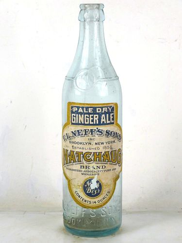 1924 Natchaug Ginger Ale T L Neff's Sons Brooklyn New York 14oz Bottle 